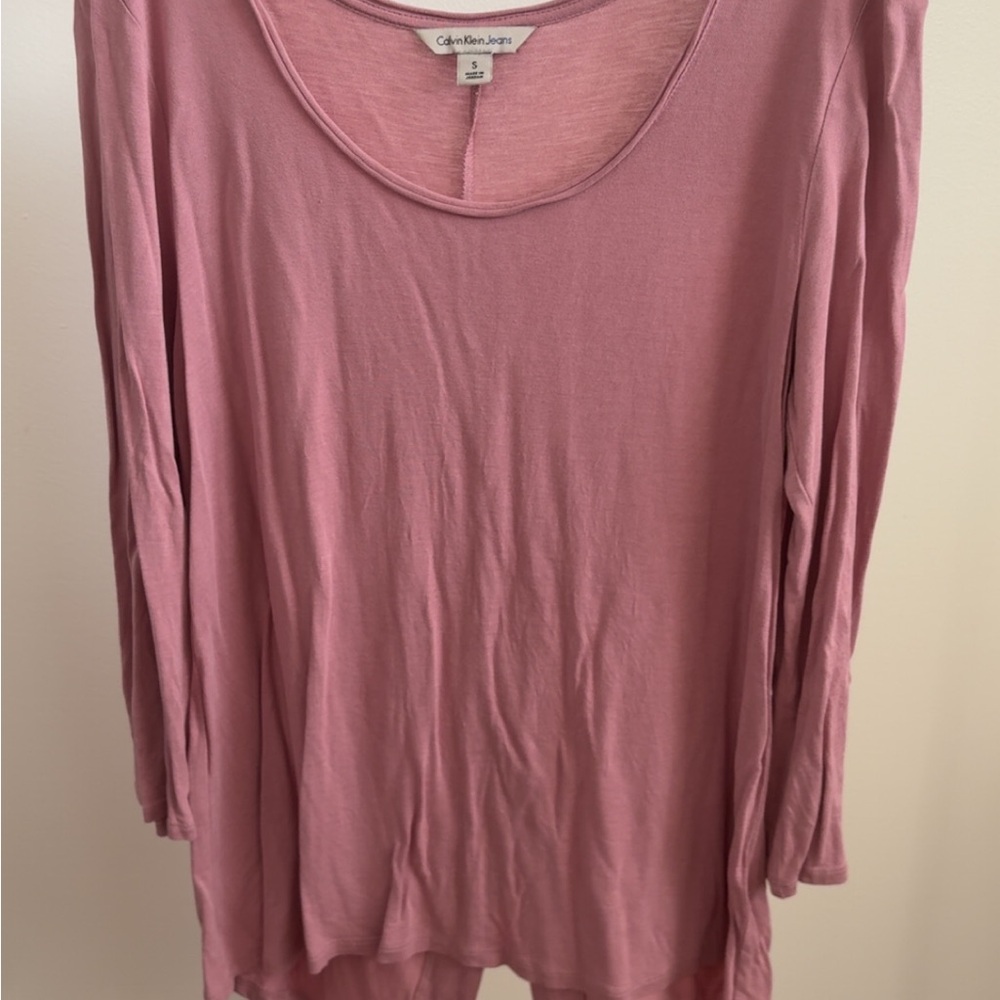 Calvin Klein Jeans Pink Long Sleeve Relaxed Blouse